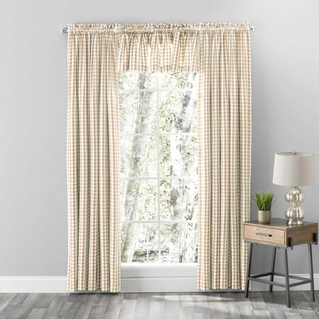 Ricardo Ricardo Checkmate Rod Pocket Curtain Pair Window Valance with Tie-Backs 04425-70-284-02